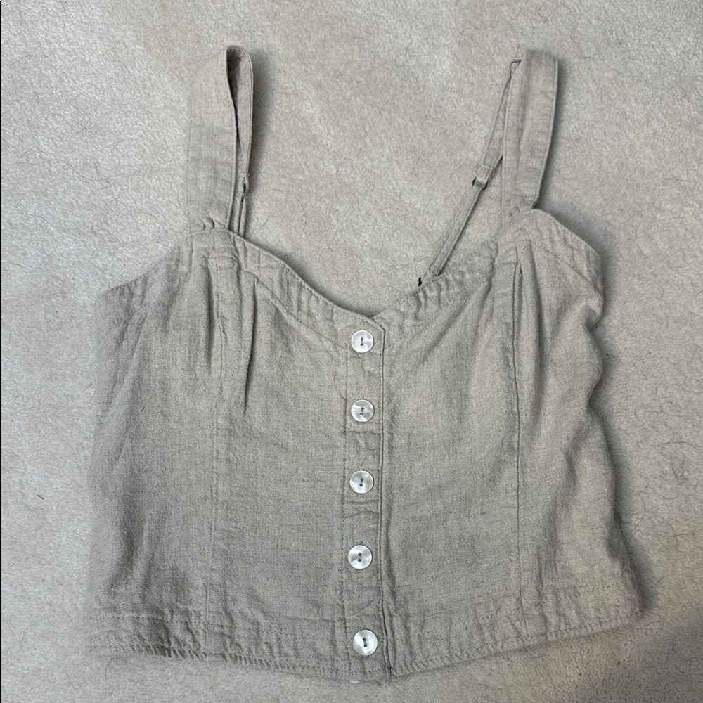 Pleated Wide Strap Button-Through Cami